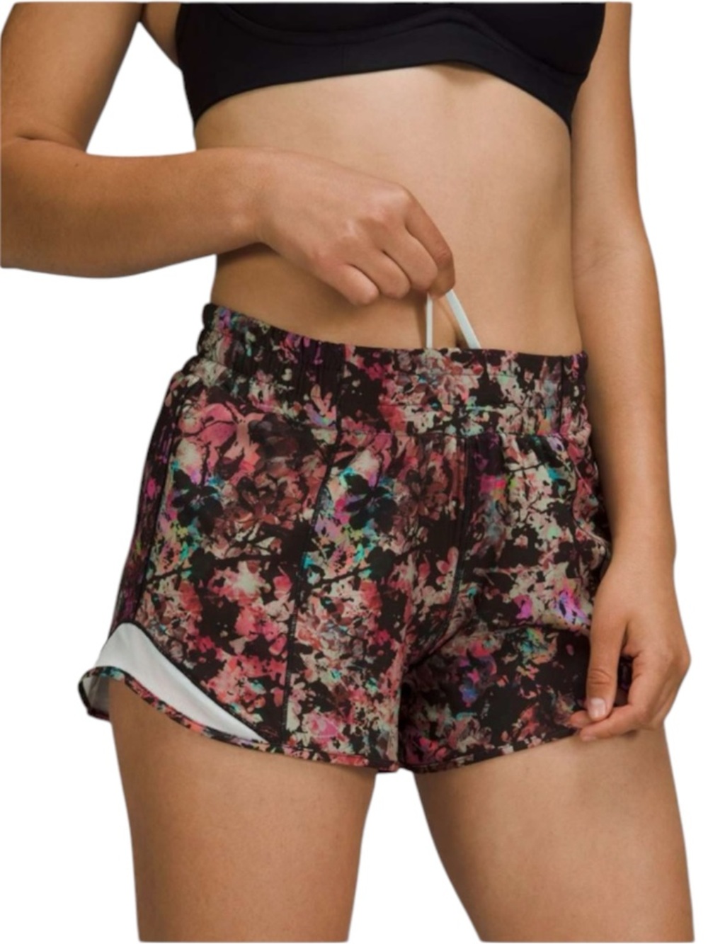 Lululemon Hotty Hot Low-Rise Short Stencil Blossom Red Multi / Sheer Blue Size 8